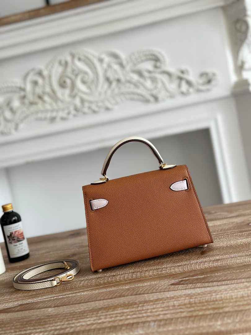 Hermes Kelly Bag 19 Epsom Leather Brown Gold H82334