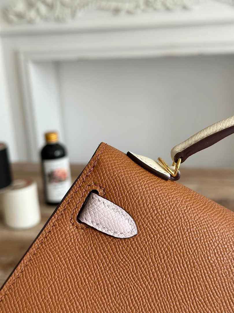 Hermes Kelly Bag 19 Epsom Leather Brown Gold H82334