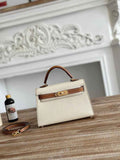 Hermes Kelly Bag 19 Epsom Leather Beige Brown Gold H82338