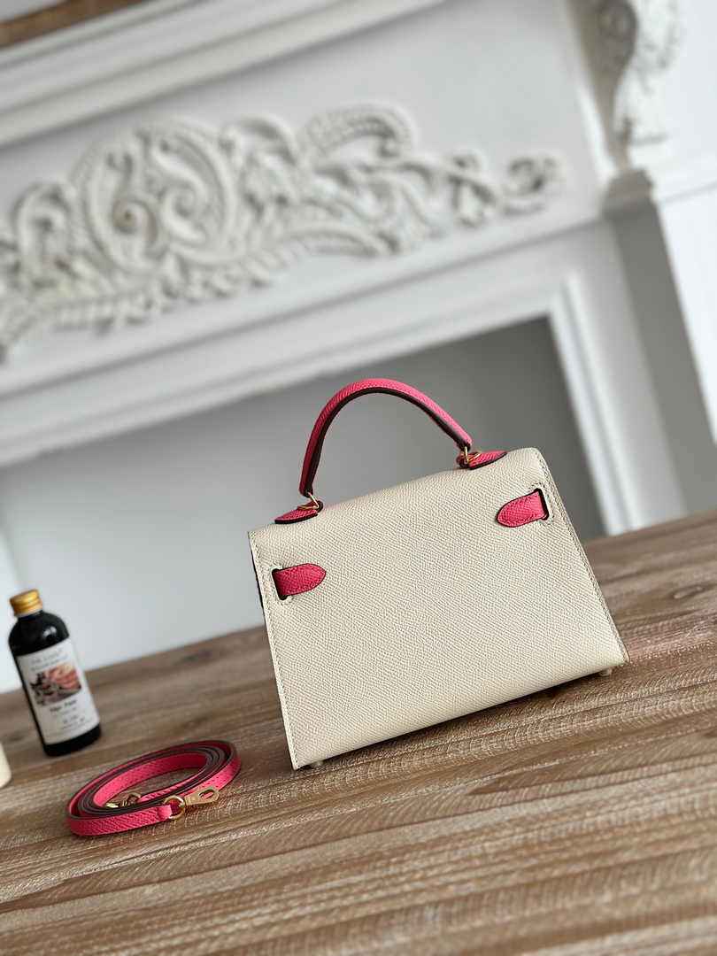 Hermes Kelly Bag 19 Epsom Leather Beige Pink Gold H82342