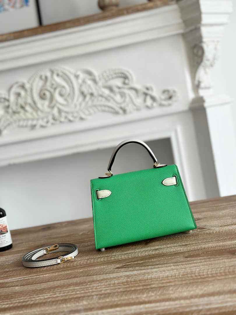 Hermes Kelly Bag 19 Epsom Leather Green Gold H82346