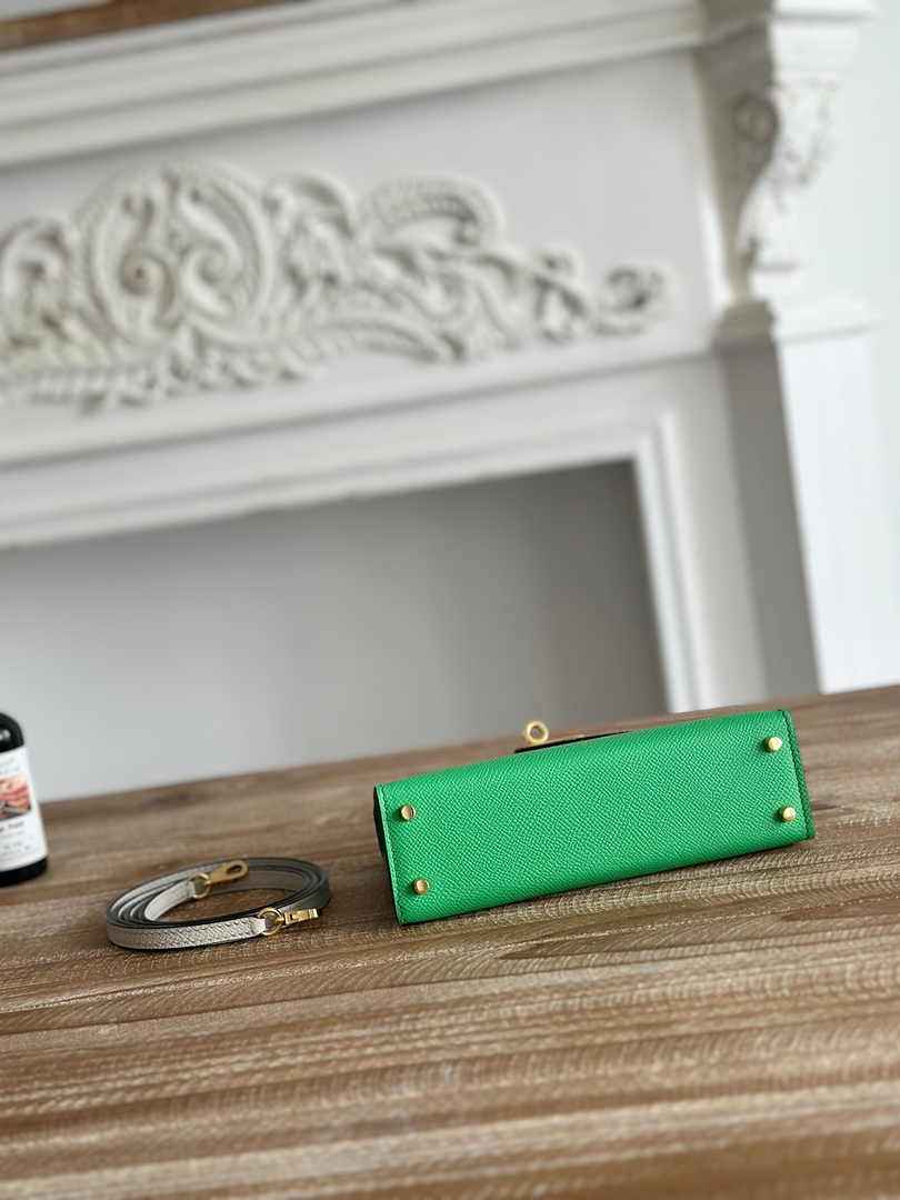Hermes Kelly Bag 19 Epsom Leather Green Gold H82346