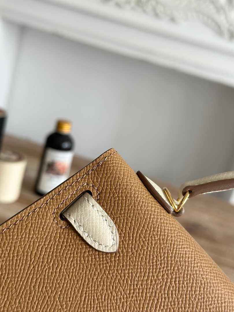 Hermes Kelly Bag 19 Epsom Leather Tan Beige Gold H82350