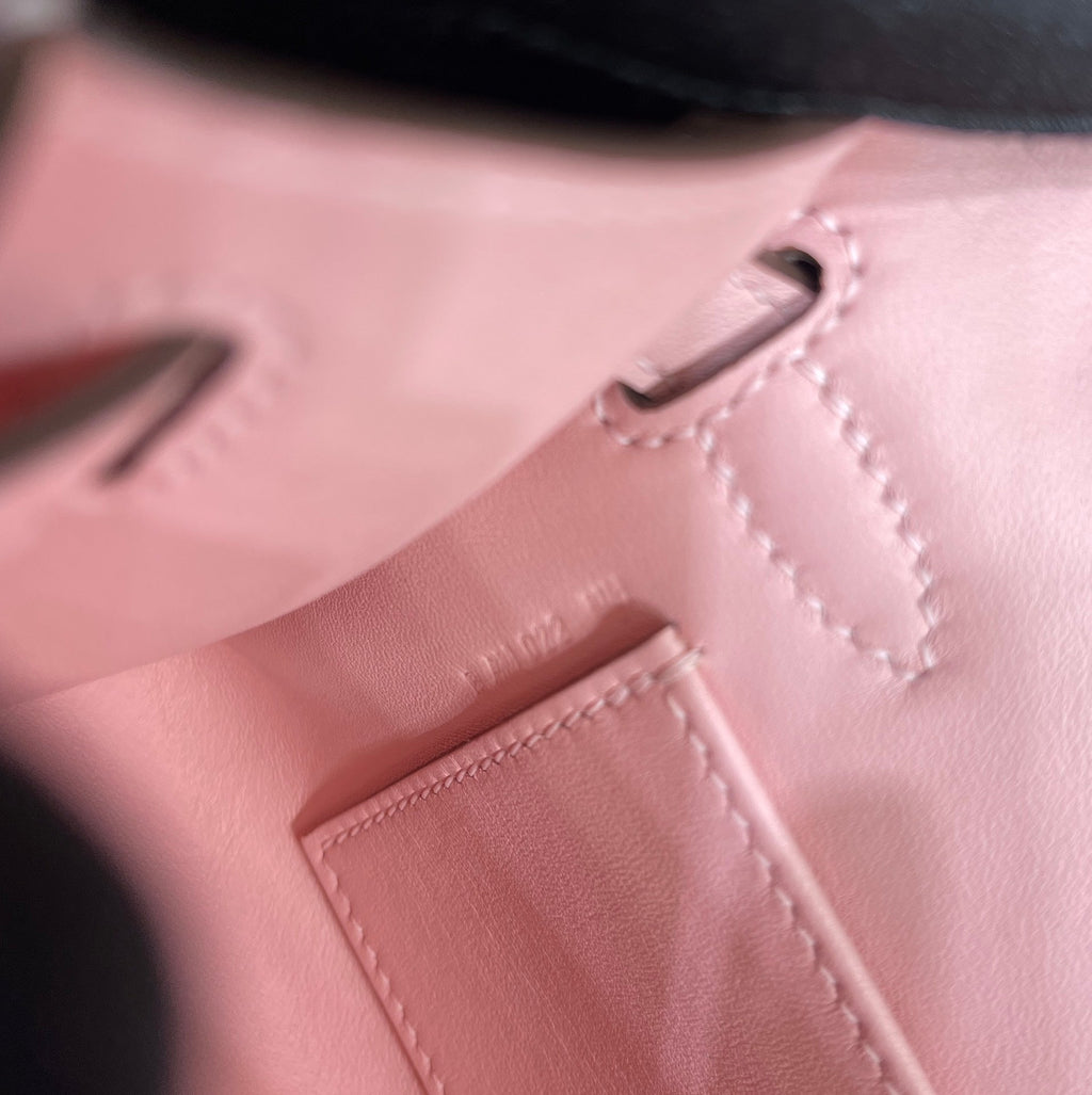 Hermes Kelly Bag 22 Pink Swift Leather Silver Hardware