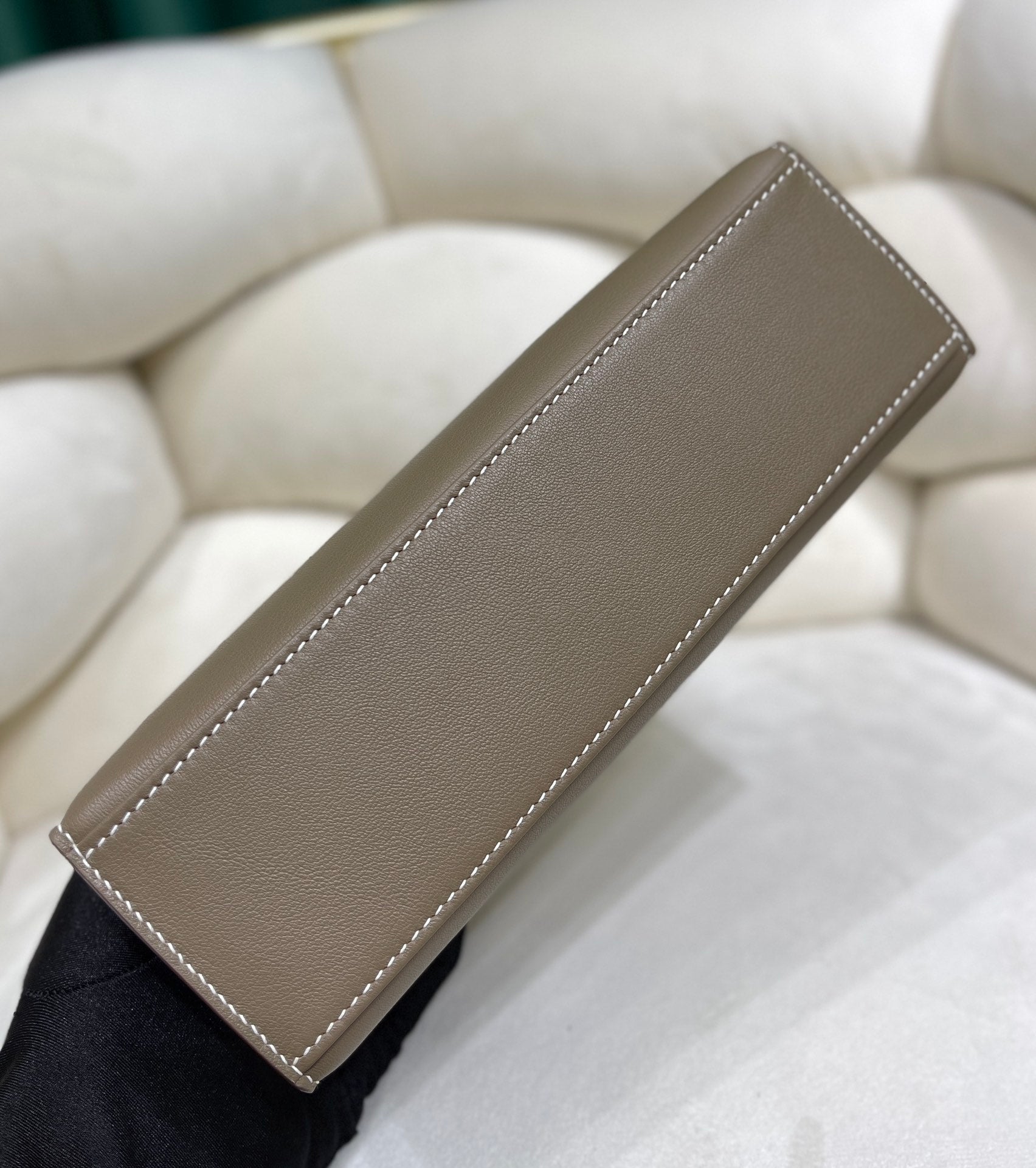 Hermes Kelly Bag 22 Swift Leather Gray Silver Hardware