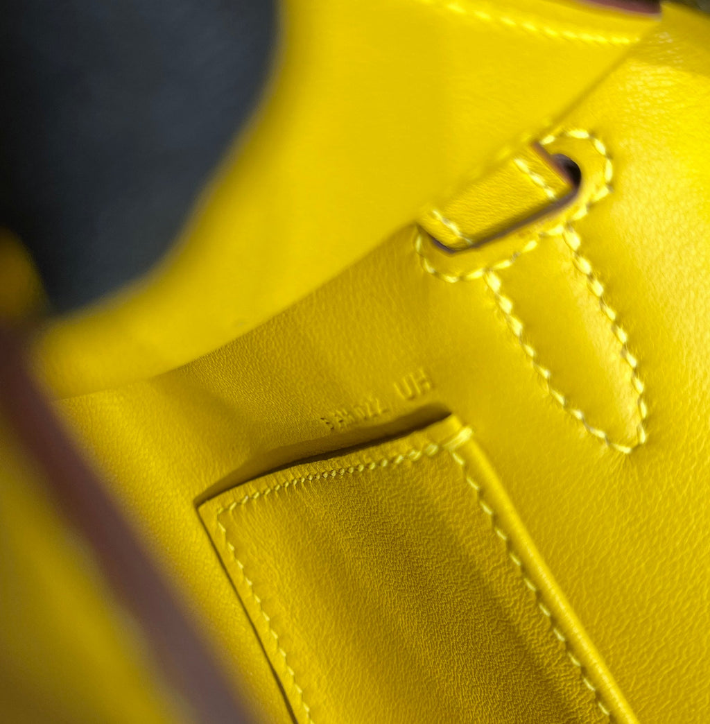 Hermes Kelly Bag 22 Yellow Swift Leather Gold Hardware