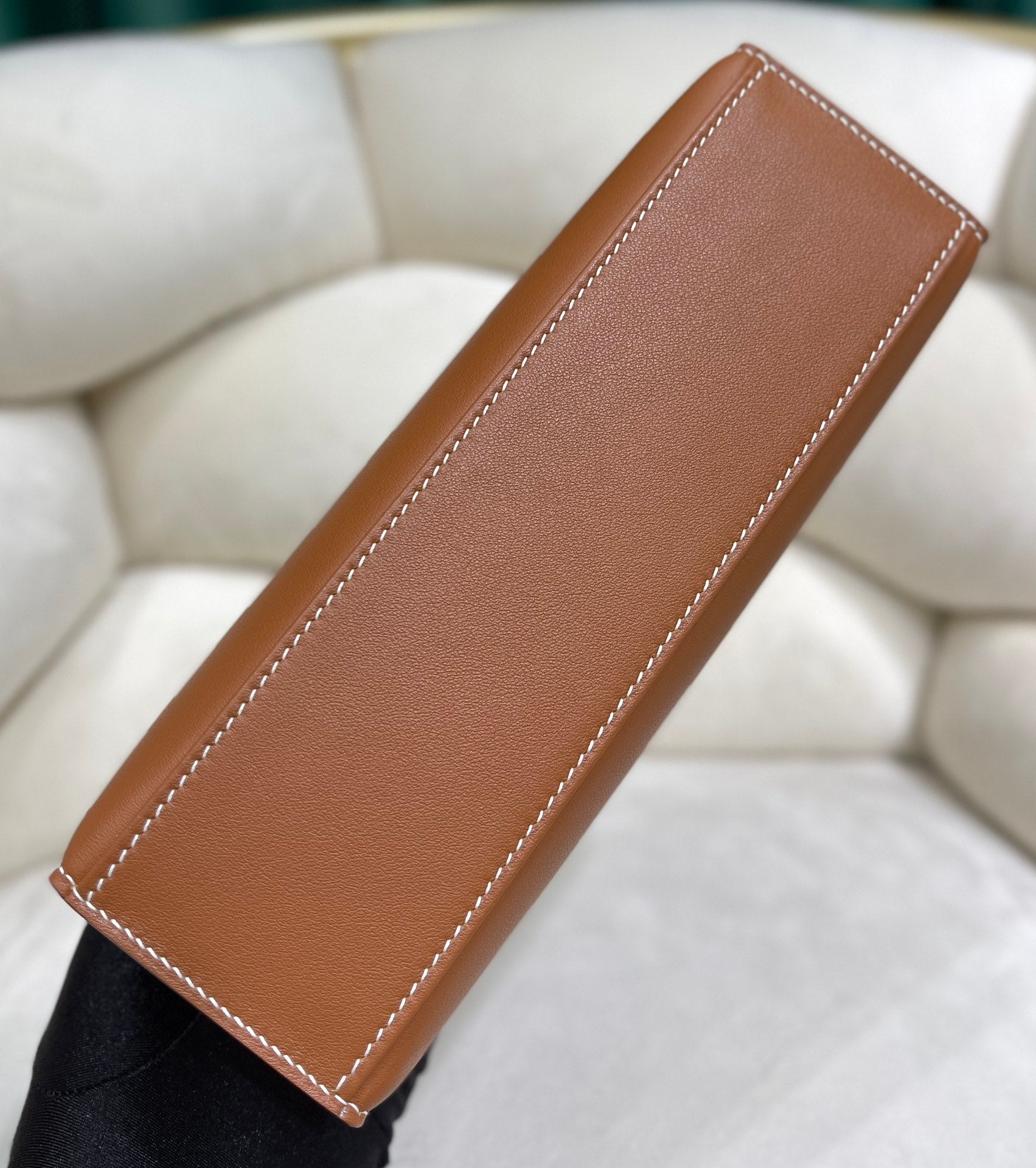 Hermes Kelly Bag 22 Brown Swift Leather Silver Hardware