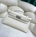 Hermes Kelly Bag 22 Beige Swift Leather Silver Hardware