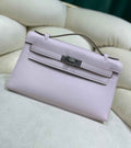 Hermes Kelly Bag 22 Light Purple Swift Leather Silver Hardware