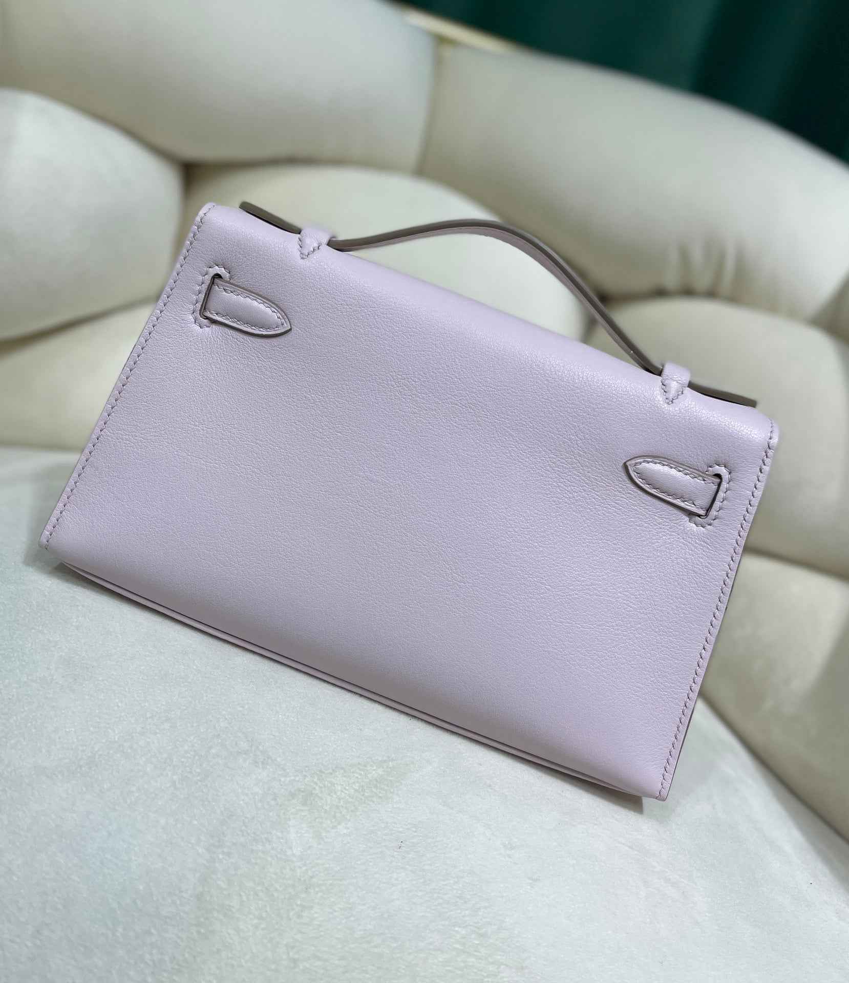 Hermes Kelly Bag 22 Light Purple Swift Leather Silver Hardware