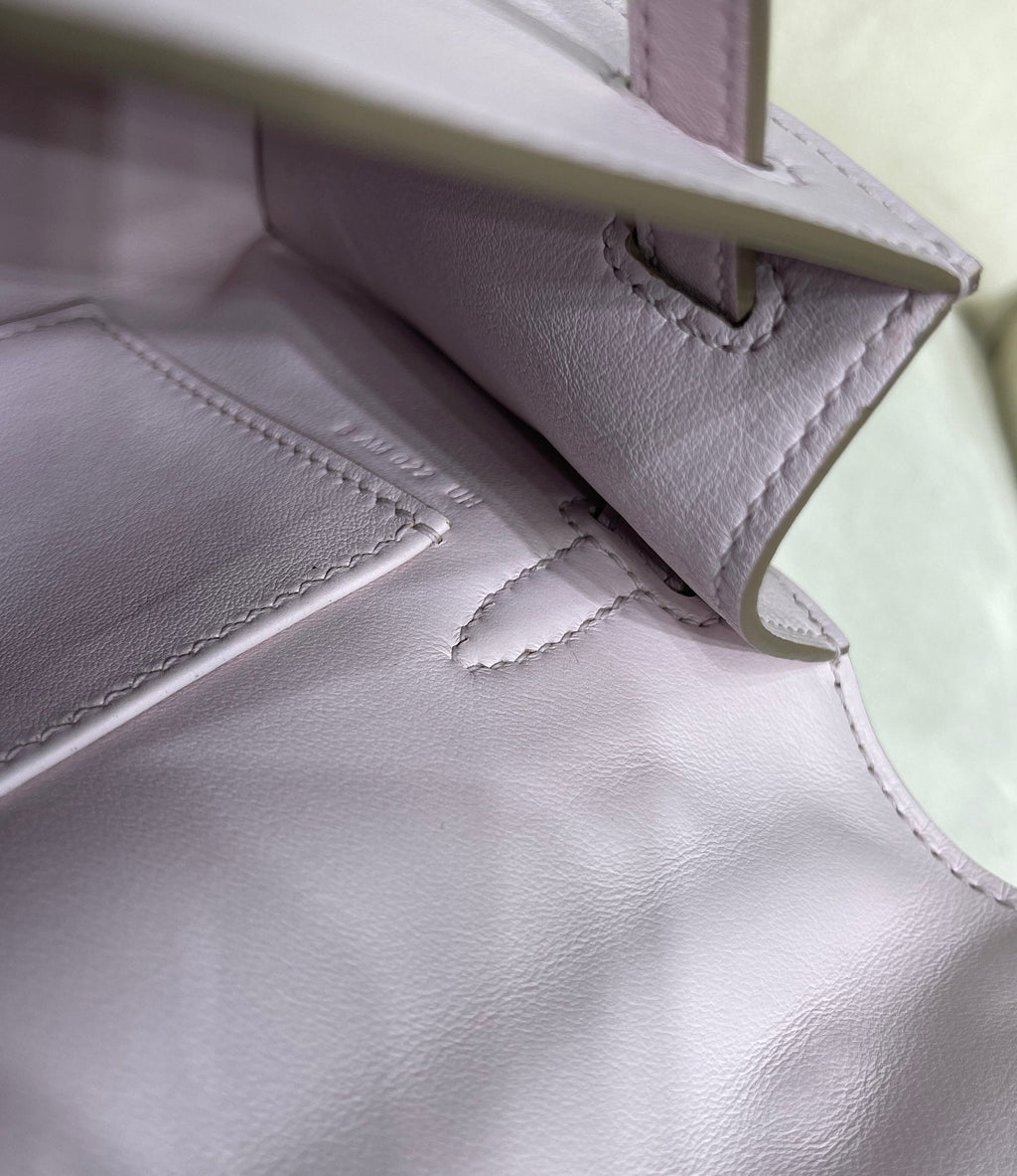 Hermes Kelly Bag 22 Light Purple Swift Leather Silver Hardware