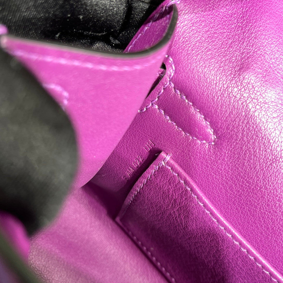 Hermes Kelly Bag 22 Purple Swift Leather Silver Hardware