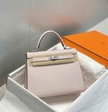 Hermes Kelly Bag 25 Light Pink Epsom Leather Silver Hardware H7101