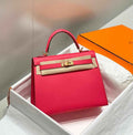 Hermes Kelly Bag 25 Plum Epsom Leather Gold Hardware H7108