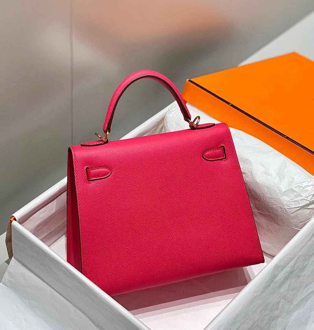 Hermes Kelly Bag 25 Plum Epsom Leather Gold Hardware H7108