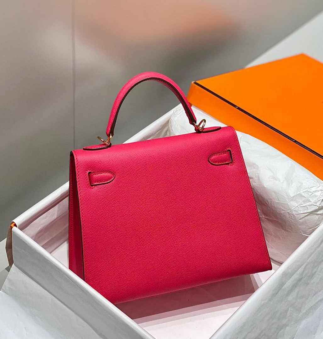 Hermes Kelly Bag 25 Plum Epsom Leather Gold Hardware H7108