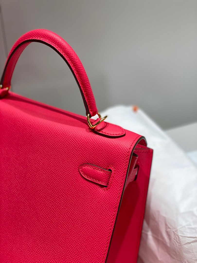 Hermes Kelly Bag 25 Plum Epsom Leather Gold Hardware H7108