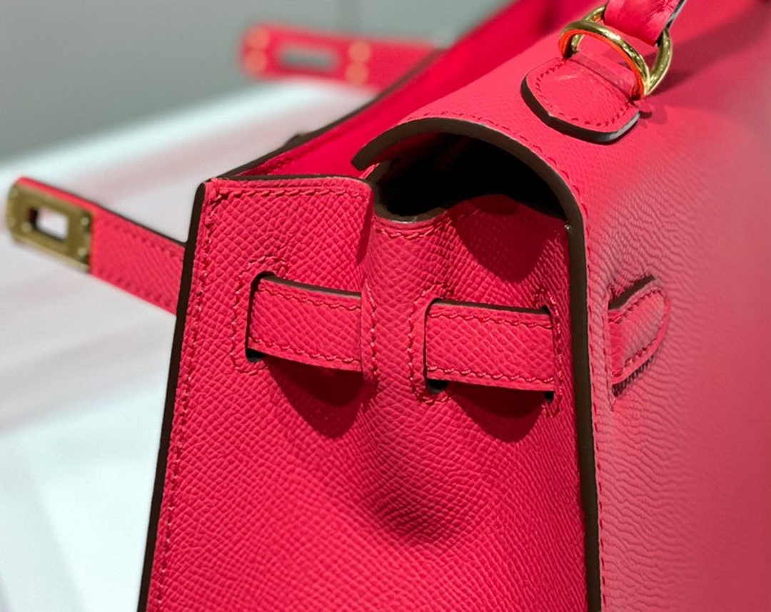 Hermes Kelly Bag 25 Plum Epsom Leather Gold Hardware H7108
