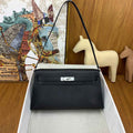 Hermes Kelly Bag Silver Hardware with Elan Black Leather