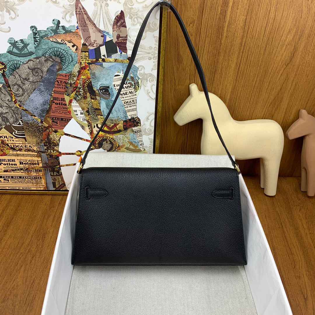 Hermes Kelly Bag Gold Hardware with Elan Black Leather