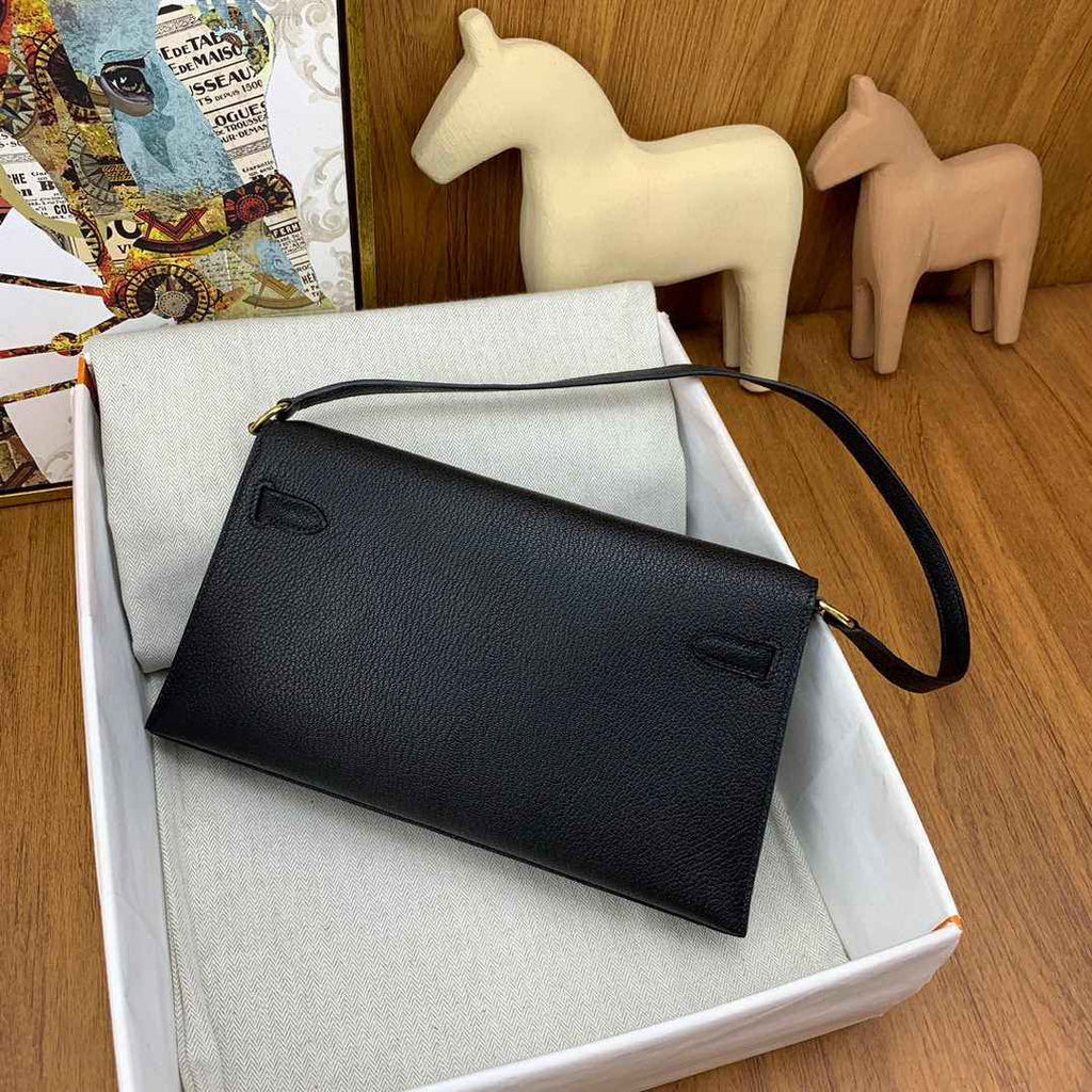 Hermes Kelly Bag Gold Hardware with Elan Black Leather