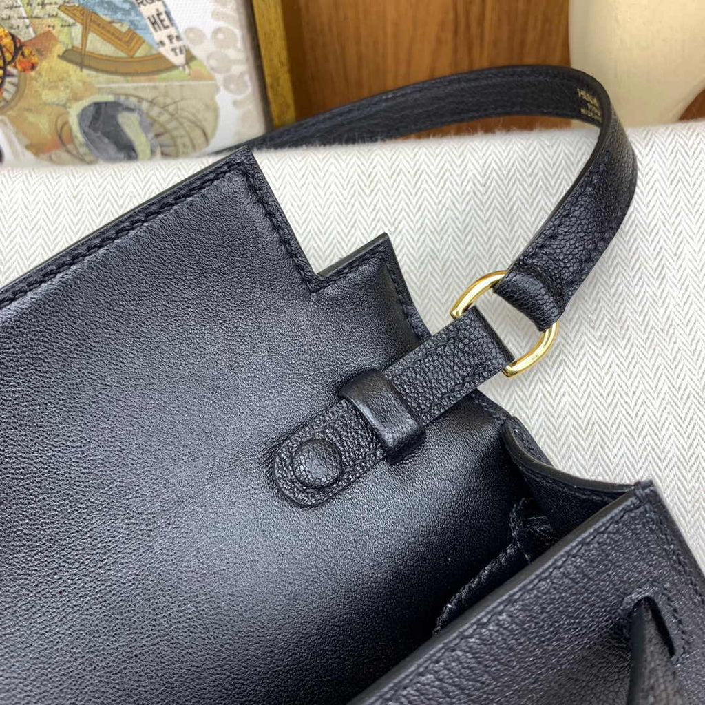 Hermes Kelly Bag Gold Hardware with Elan Black Leather