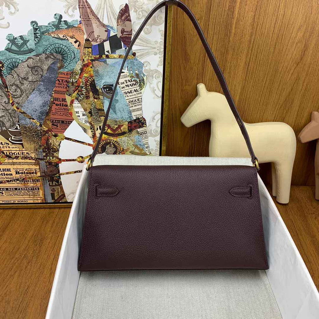 Hermes Kelly Bag Gold Hardware with Elan Wine Red Leather