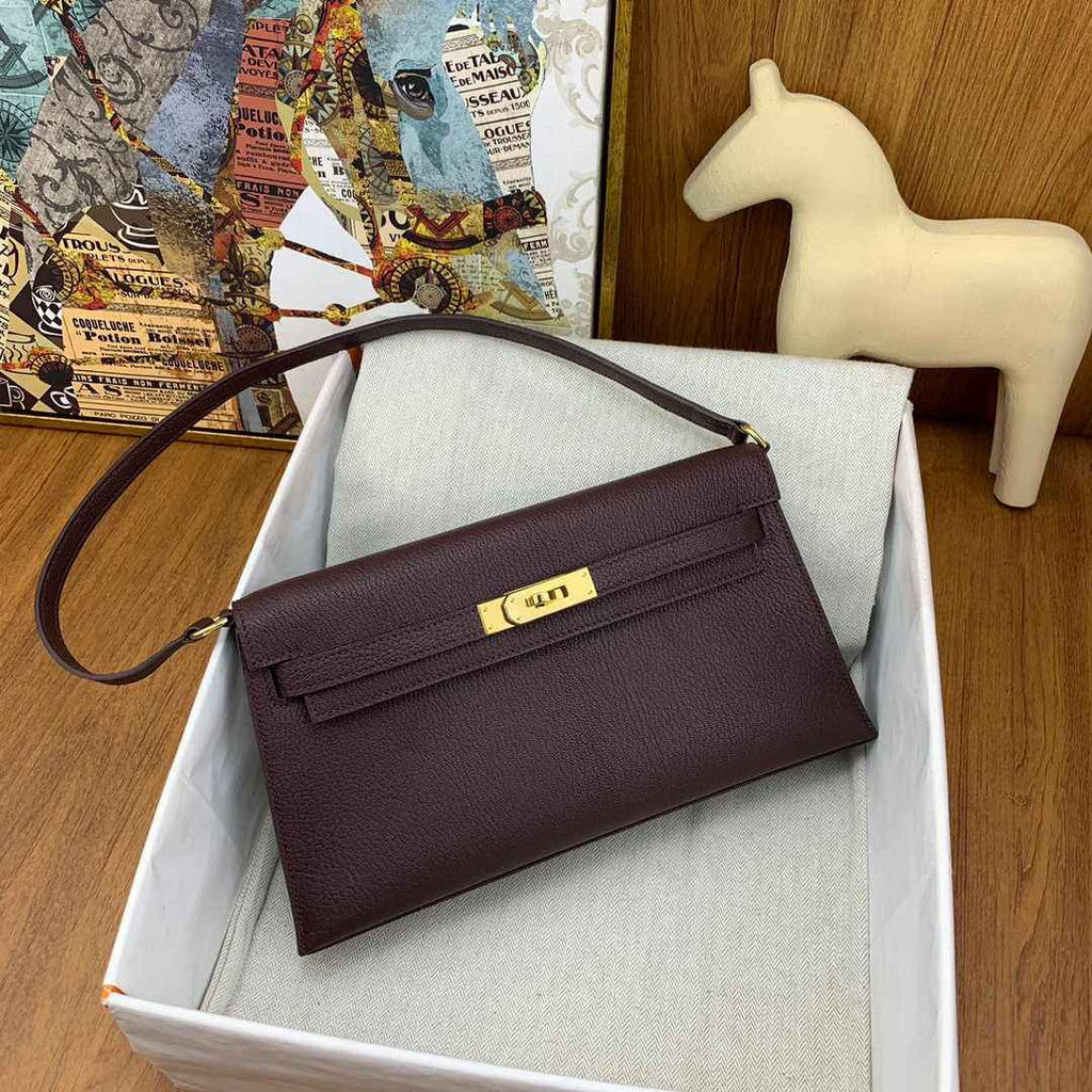 Hermes Kelly Bag Gold Hardware with Elan Wine Red Leather
