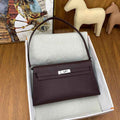 Hermes Kelly Bag Silver Hardware with Elan Wine Red Leather
