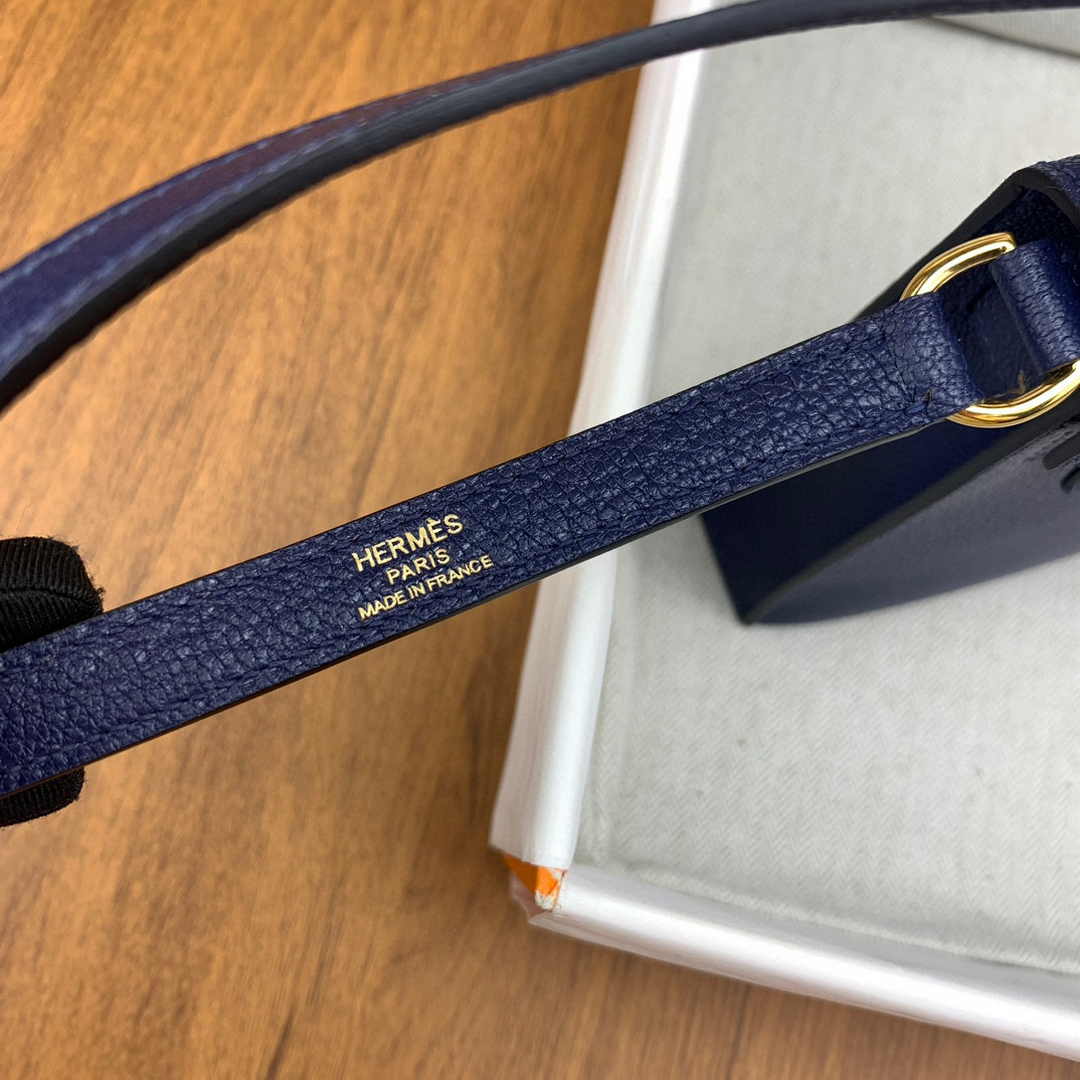 Hermes Kelly Bag Gold Hardware with Elan Navy Blue Leather