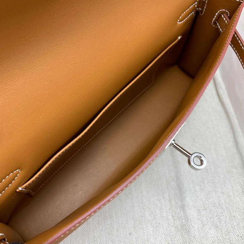 Hermes Kelly Bag Silver Hardware with Elan Tan Leather