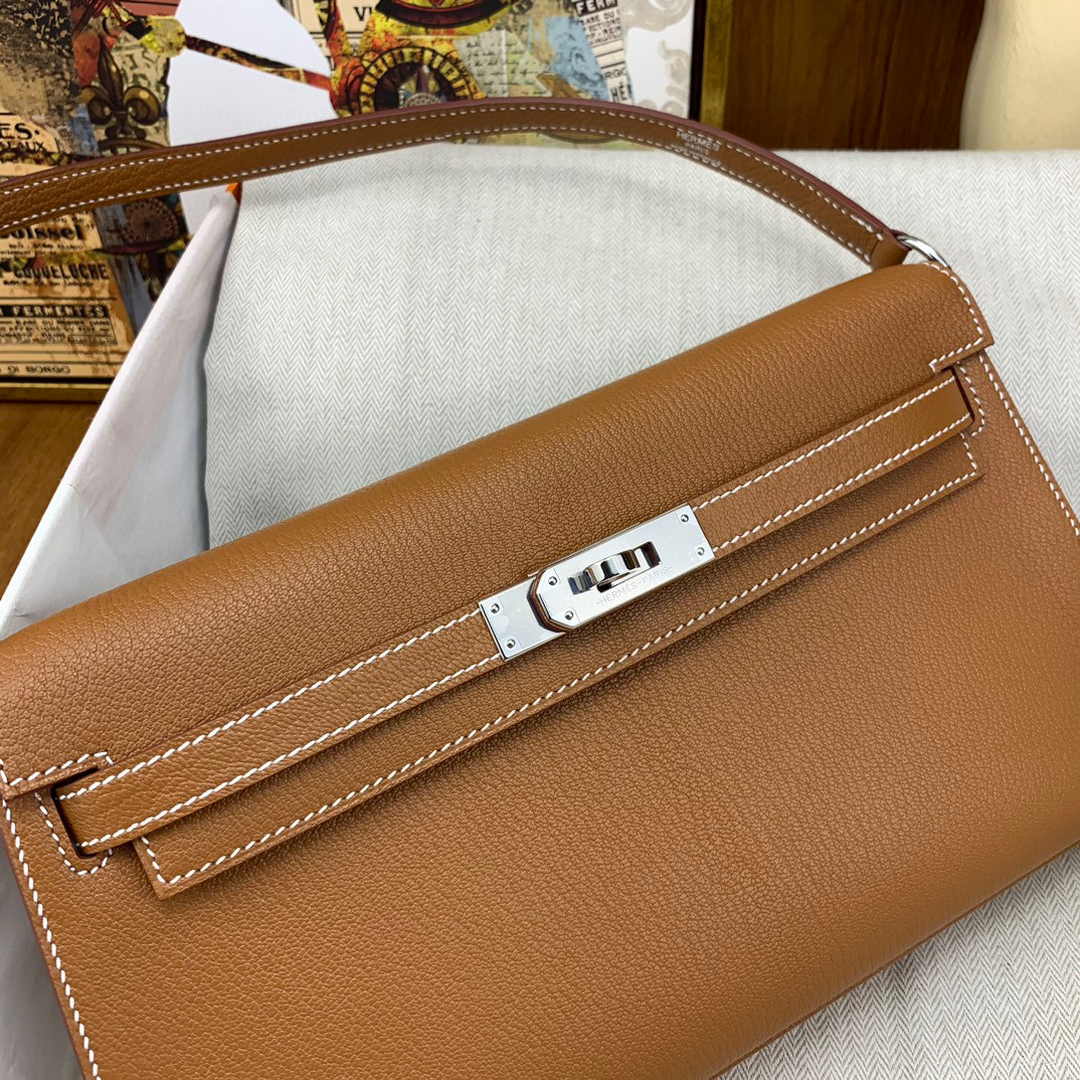 Hermes Kelly Bag Silver Hardware with Elan Tan Leather