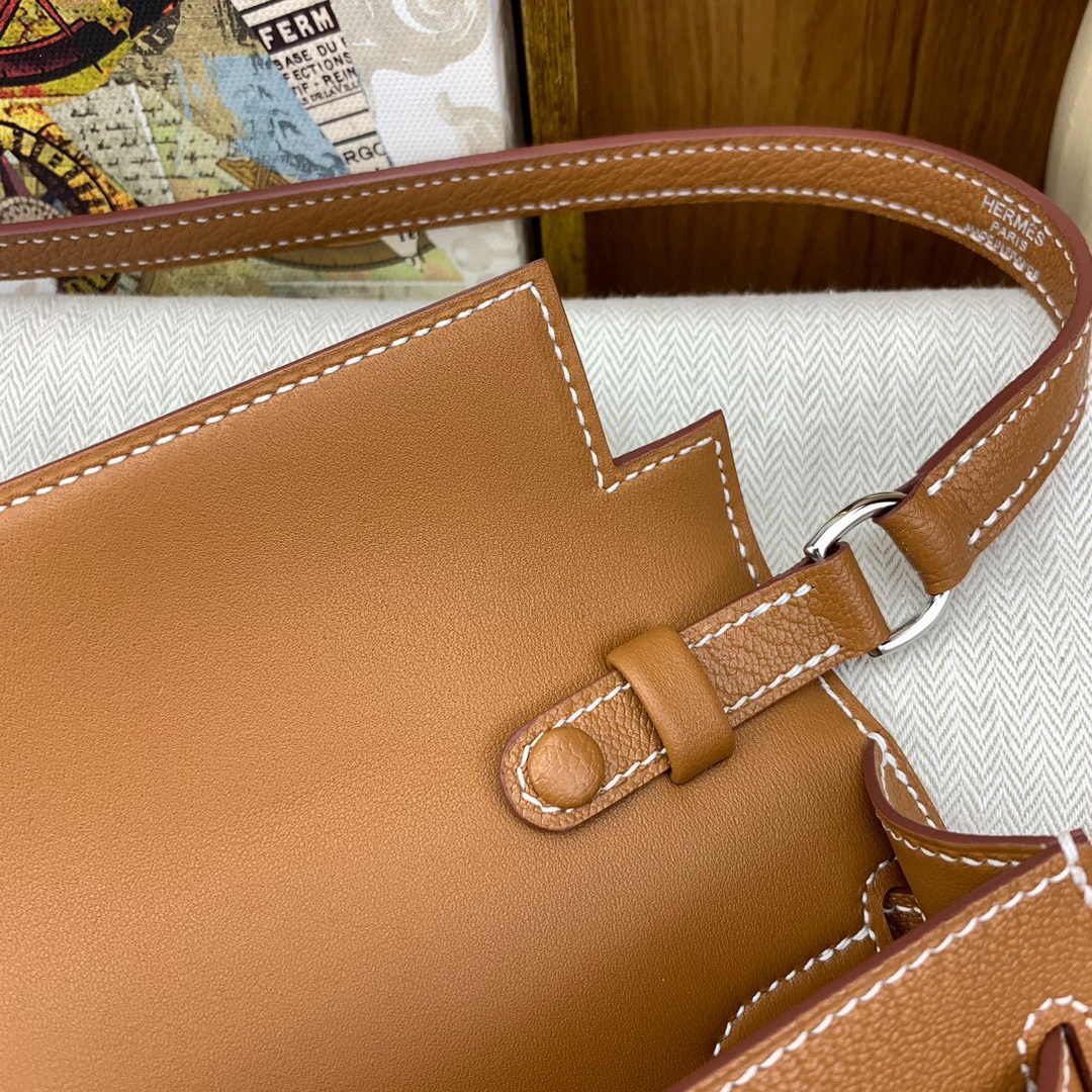 Hermes Kelly Bag Silver Hardware with Elan Tan Leather