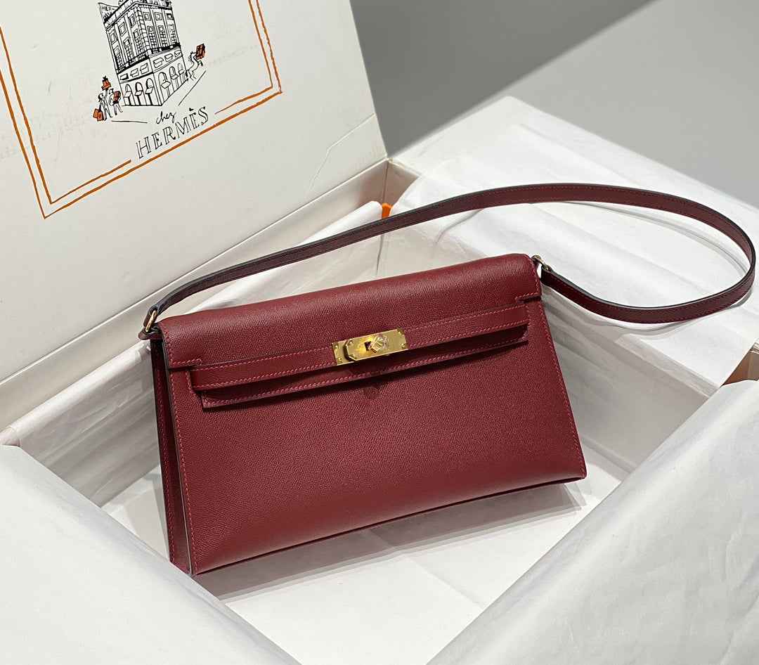 Hermes Kelly Bag Red Epsom Leather Gold Hardware