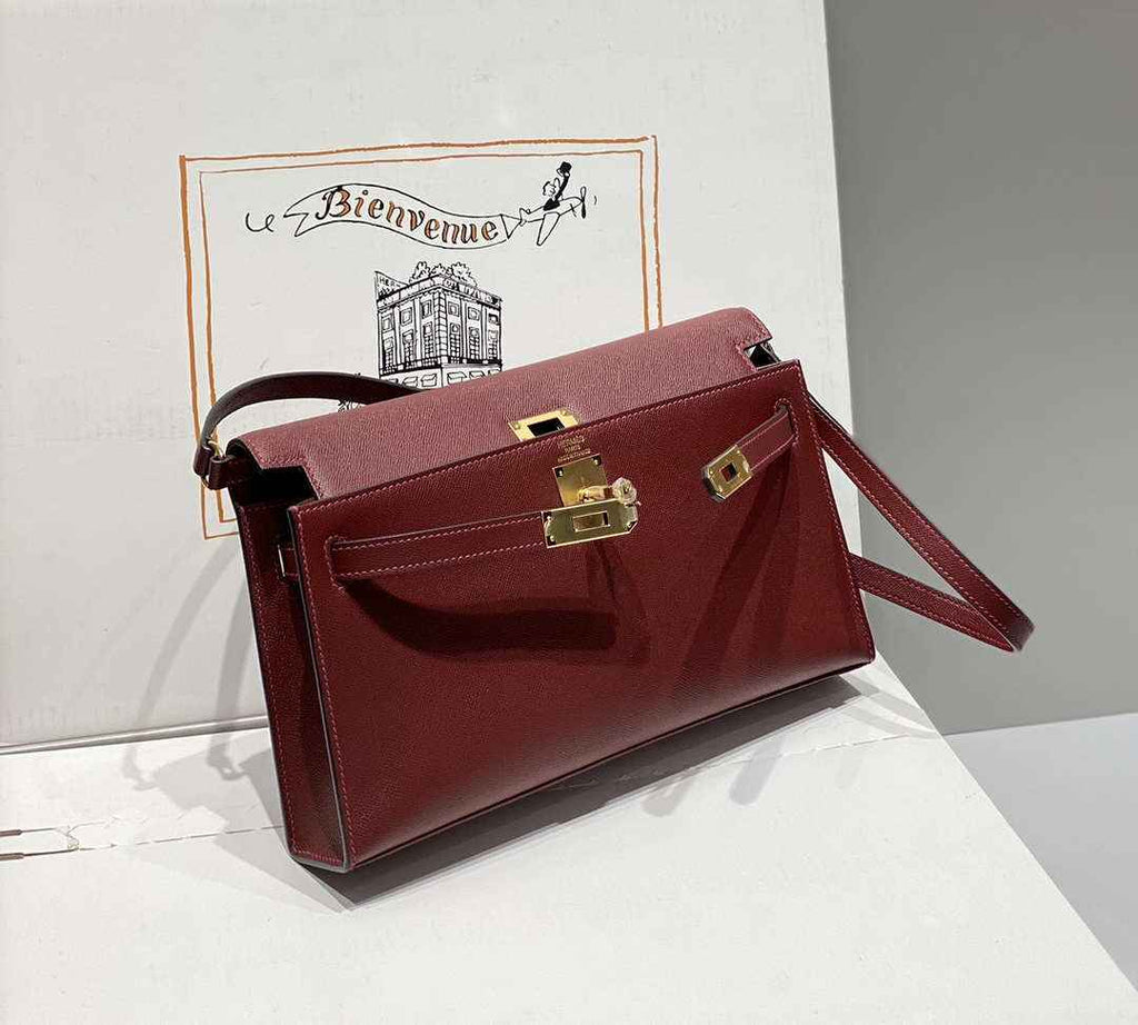 Hermes Kelly Bag Red Epsom Leather Gold Hardware