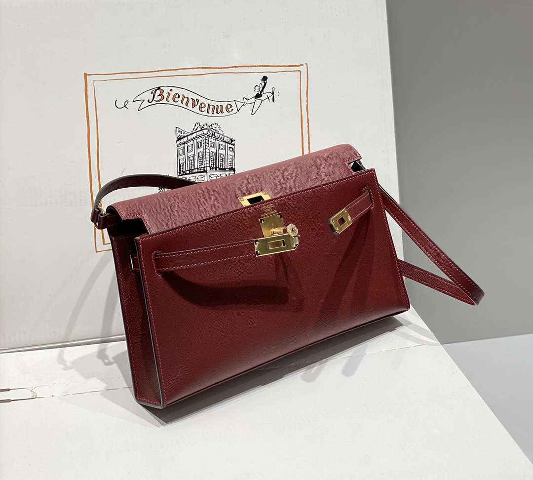 Hermes Kelly Bag Red Epsom Leather Gold Hardware