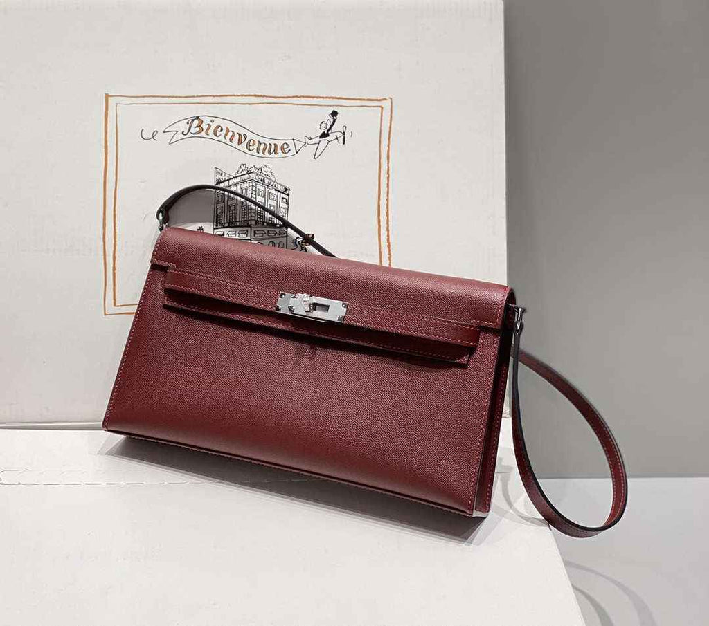 Hermes Kelly Bag Red Epsom Leather Silver Hardware