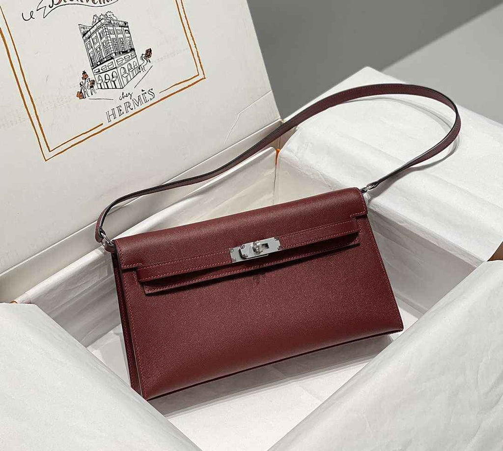 Hermes Kelly Bag Red Epsom Leather Silver Hardware