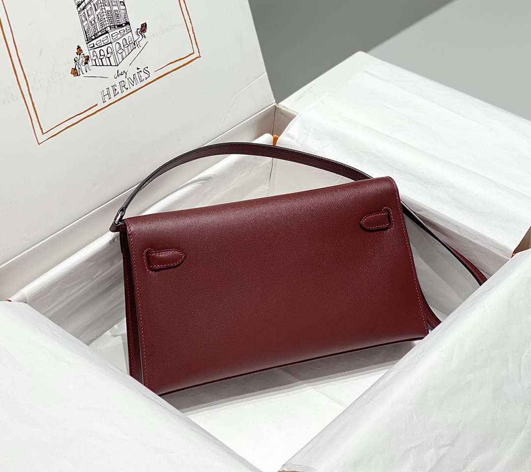 Hermes Kelly Bag Red Epsom Leather Silver Hardware