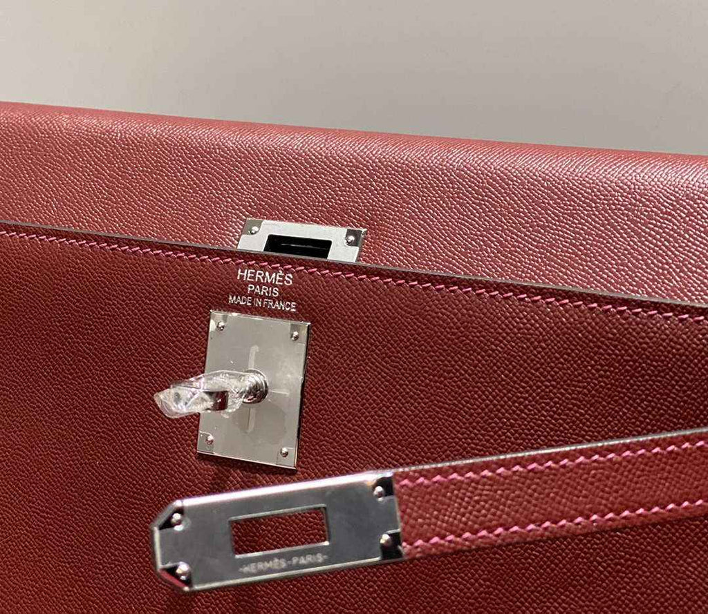 Hermes Kelly Bag Red Epsom Leather Silver Hardware