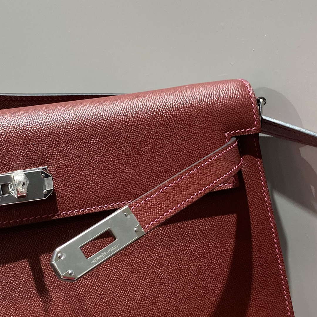 Hermes Kelly Bag Red Epsom Leather Silver Hardware