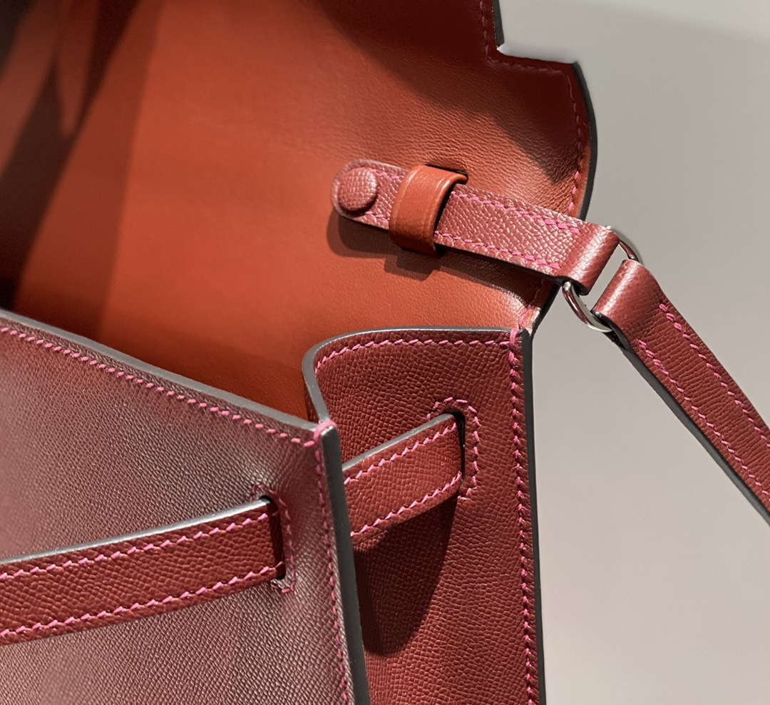 Hermes Kelly Bag Red Epsom Leather Silver Hardware