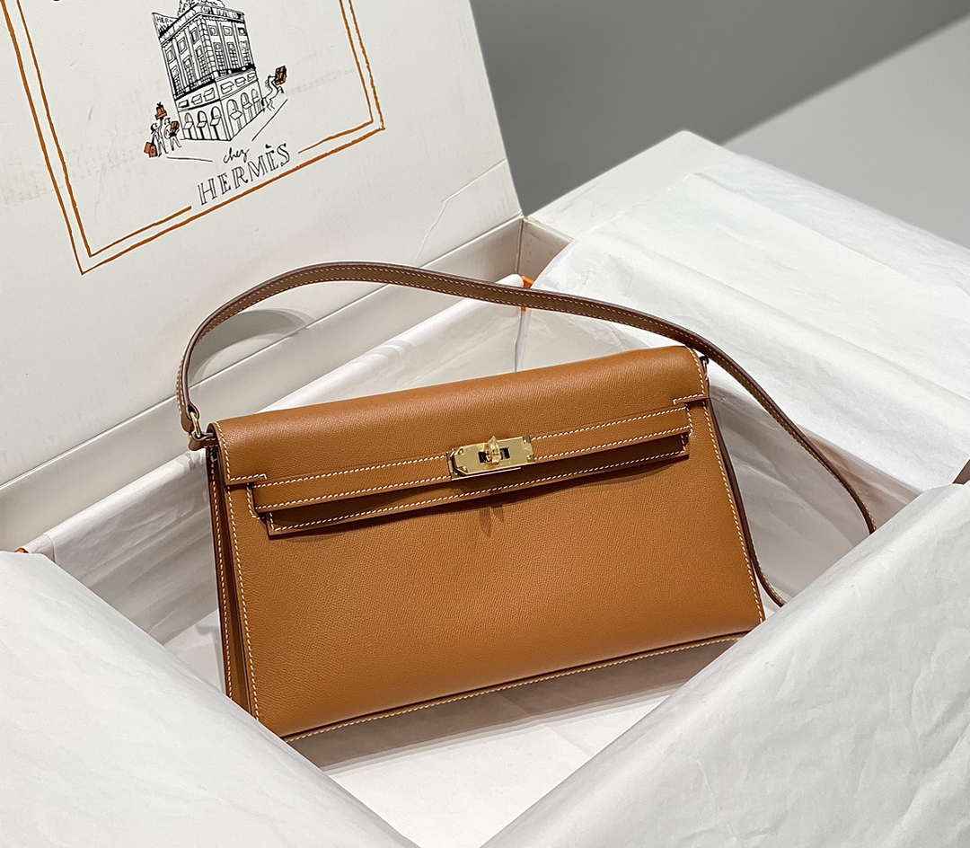 Hermes Kelly Bag Brown Epsom Leather Gold Hardware