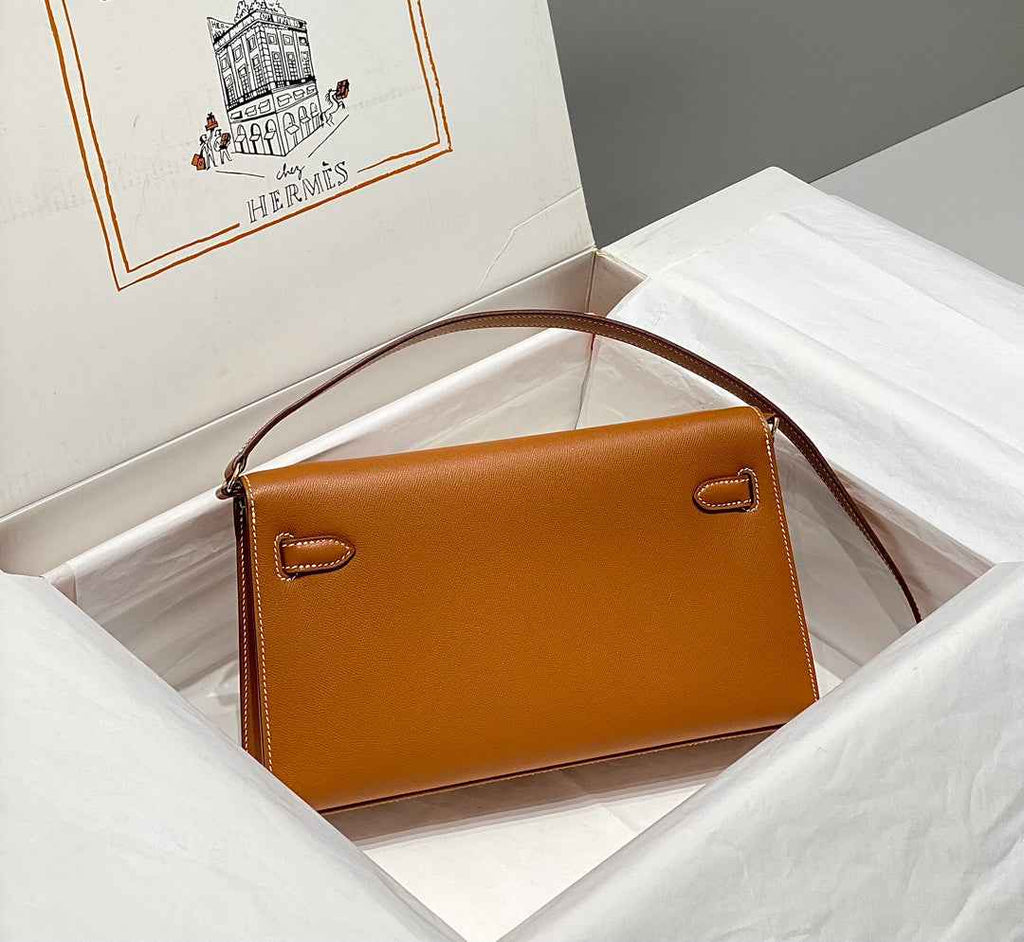Hermes Kelly Bag Brown Epsom Leather Gold Hardware