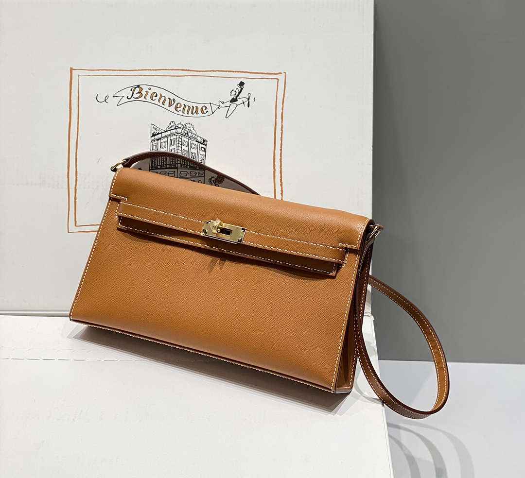 Hermes Kelly Bag Brown Epsom Leather Gold Hardware