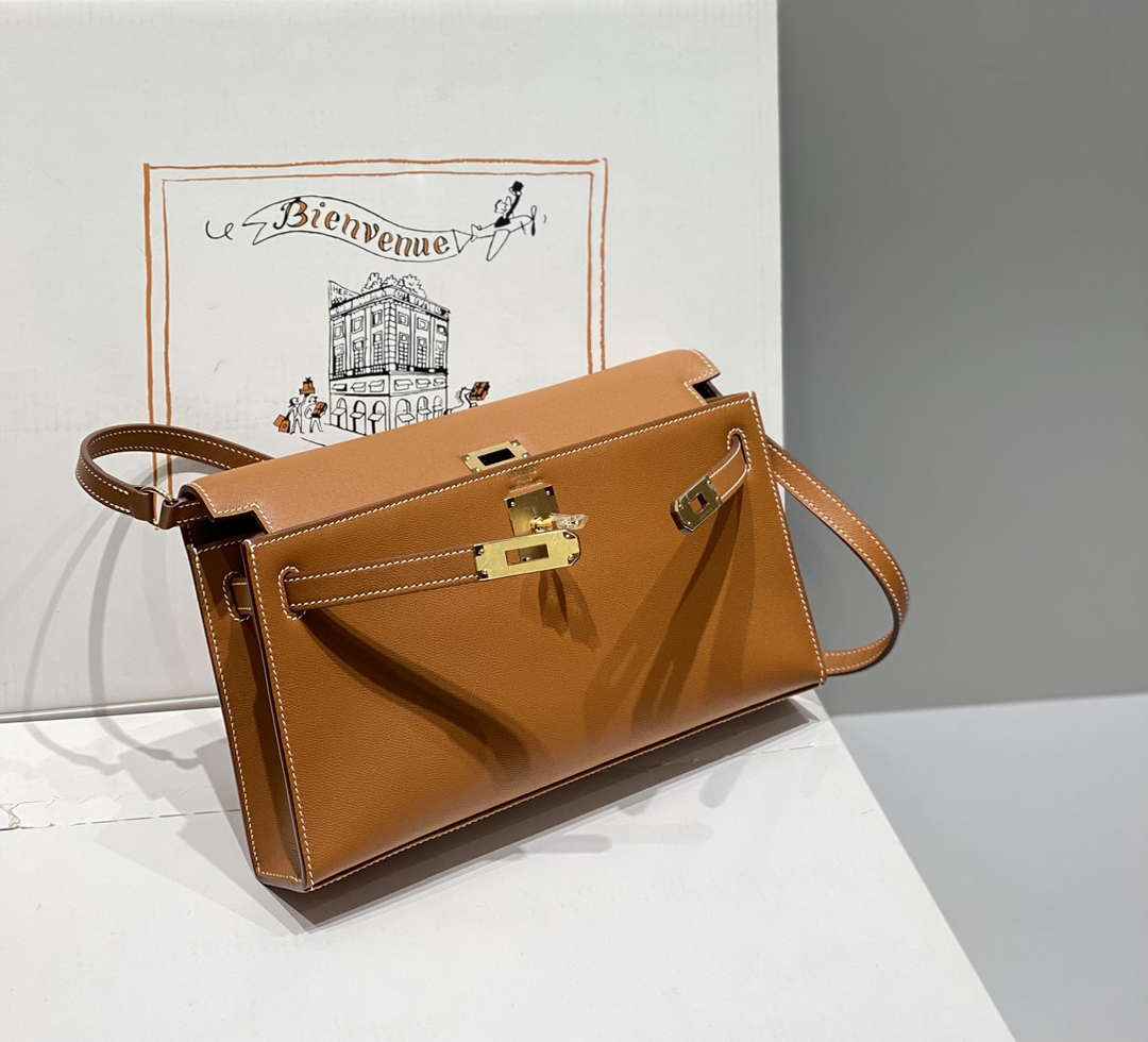 Hermes Kelly Bag Brown Epsom Leather Gold Hardware