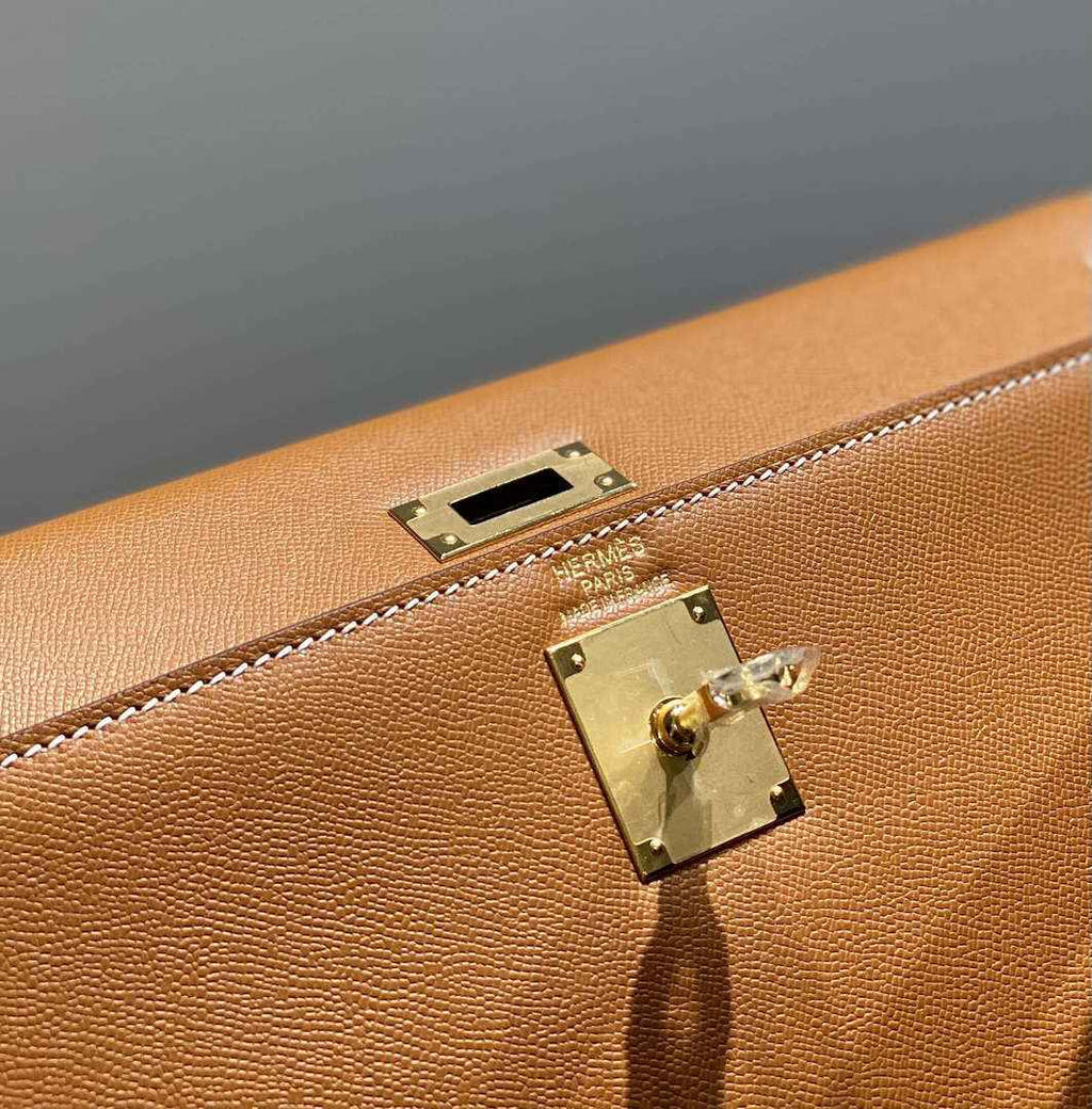 Hermes Kelly Bag Brown Epsom Leather Gold Hardware