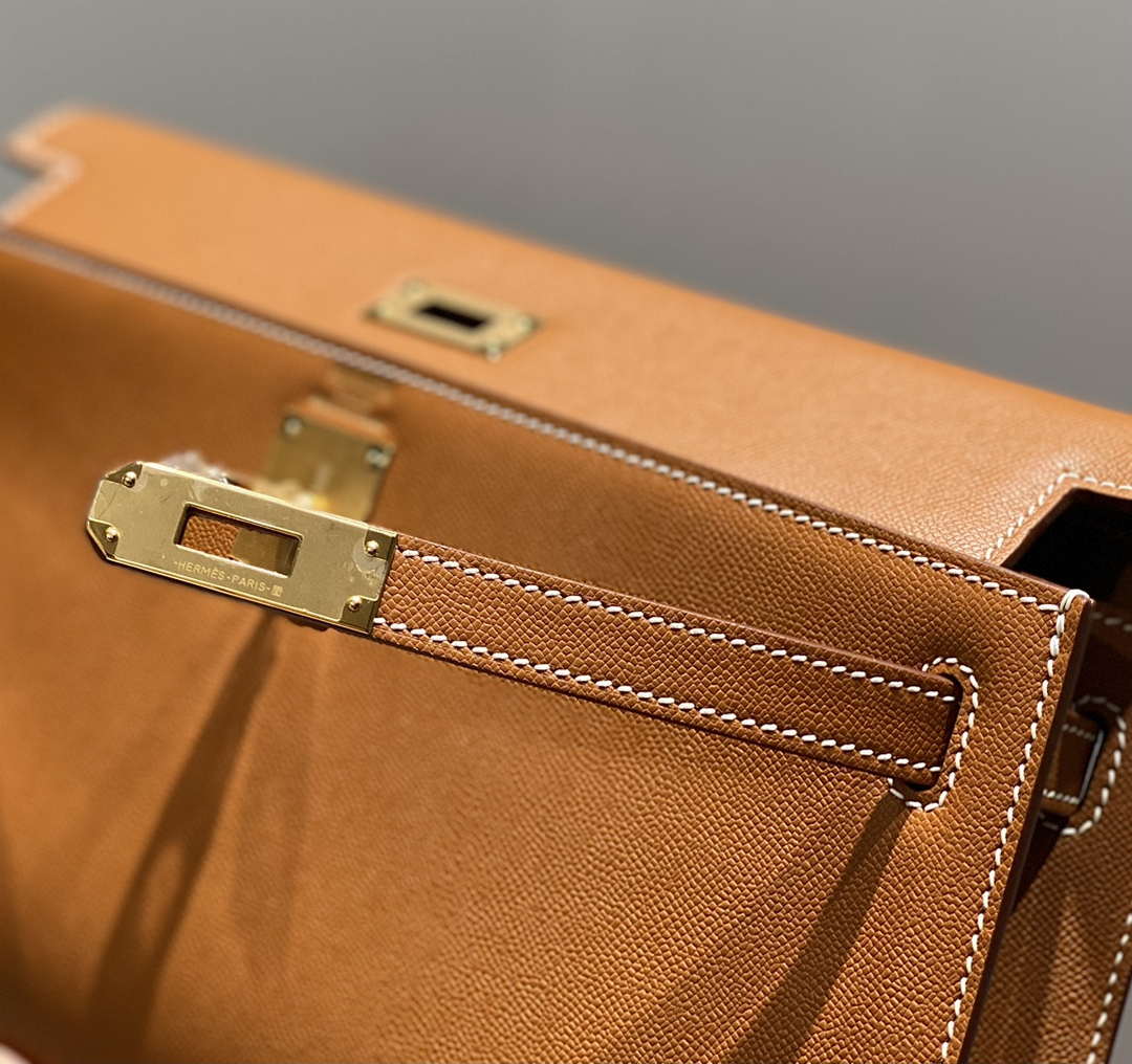 Hermes Kelly Bag Brown Epsom Leather Gold Hardware