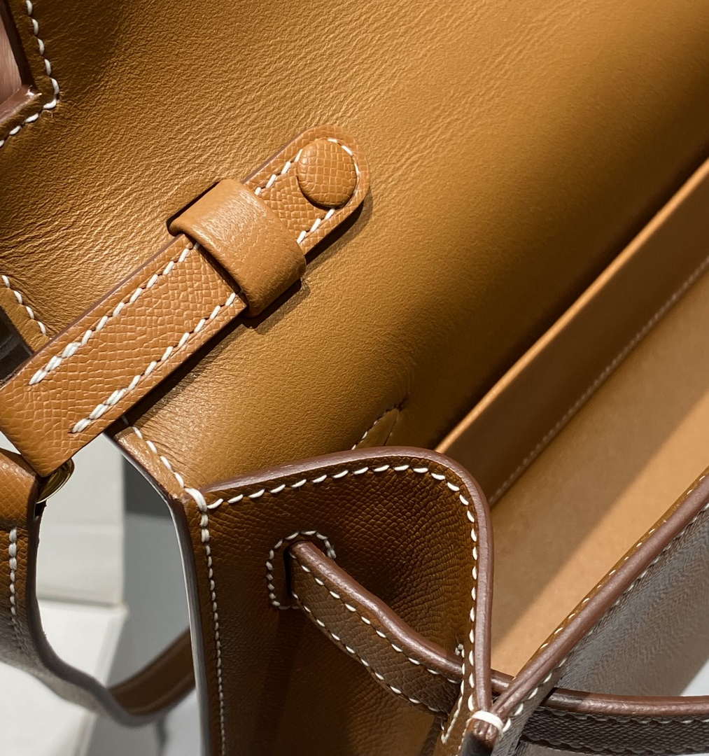 Hermes Kelly Bag Brown Epsom Leather Gold Hardware