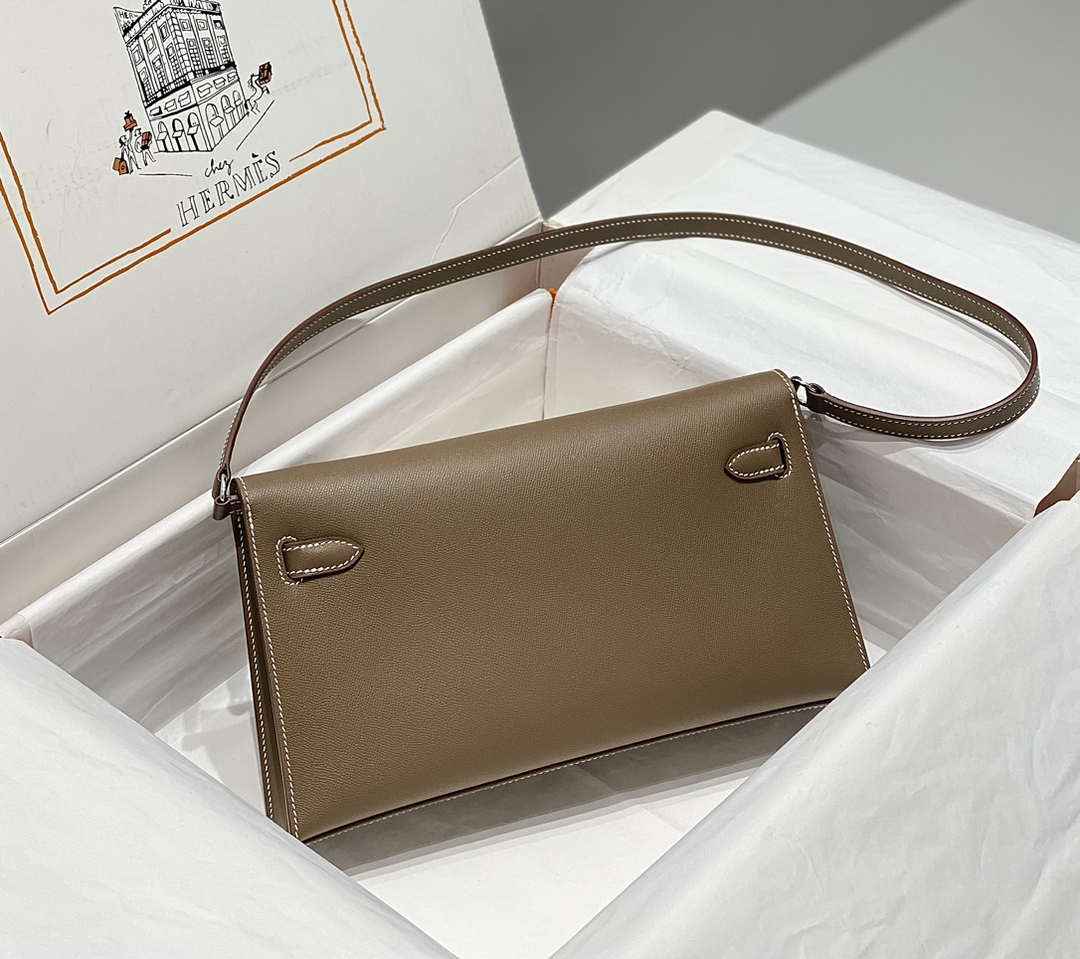 Hermes Kelly Bag Gray Epsom Leather Silver Hardware